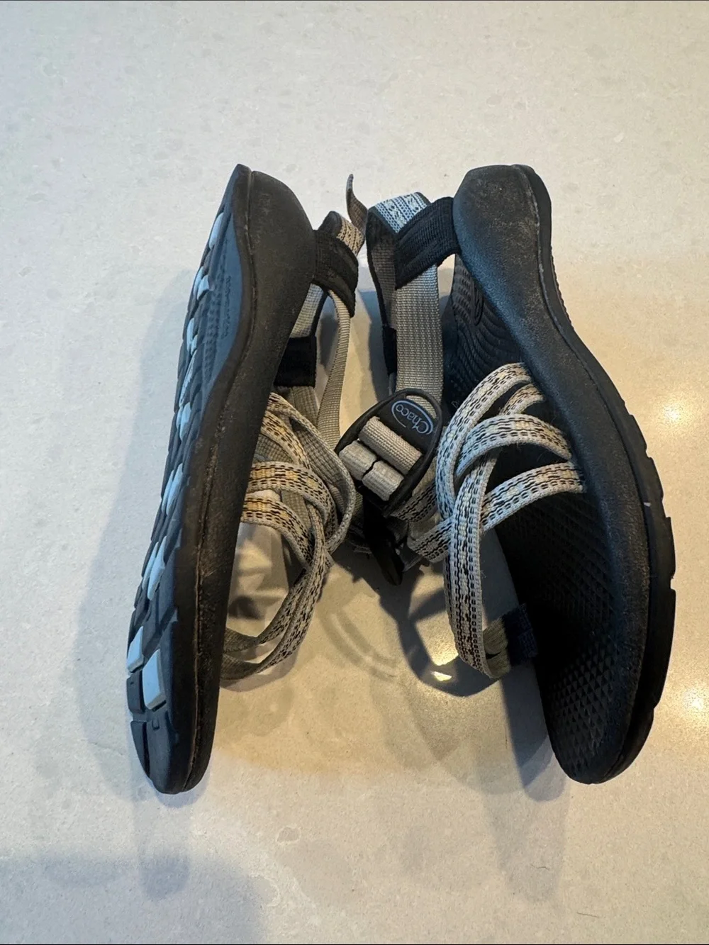 Chaco Kids Black Sandals with Light Gray Straps
